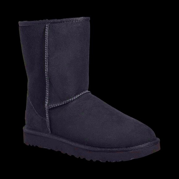 UGG Women's Classic Short II Sheepskin / Wool / Suede Black Boot - Picture 4 of 6